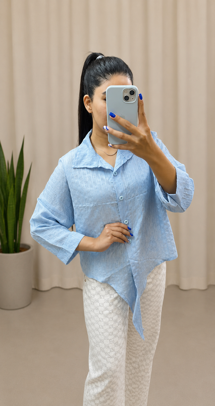 شومیز زنانه شیشه ای گره ای