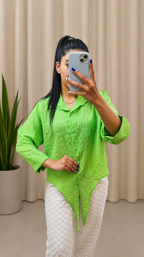 شومیز زنانه شیشه ای گره ای